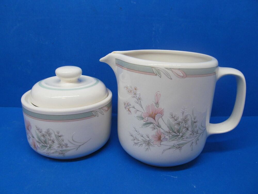 Noritake Keltcraft Deerfield Sugar Dish, Creamer, Gravy Boat And Pepper Shaker
